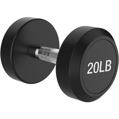 China Modern Commercial 10 20 30 40 Pound Gym Equipment Round Iron Dumbbell for sale