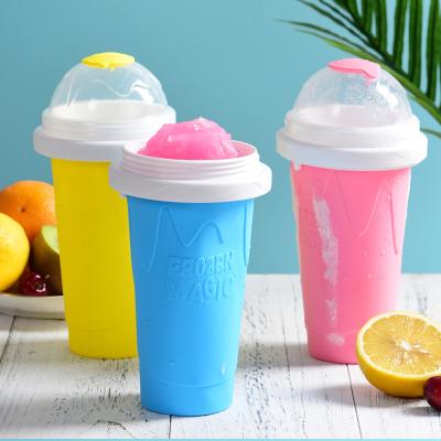 China 2022 Viable Innovative Silicone Ice Cream/ Silicone Magic Soggy Cup Tik Tok Pinch Cup Diy Smoothie Cups Four Color Food Grade Maker for sale