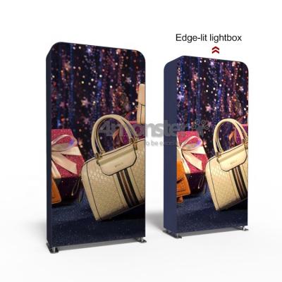 China Portable promotion backwall 5*8ft led backlit pop up display trade show wall lightbox banner for sale