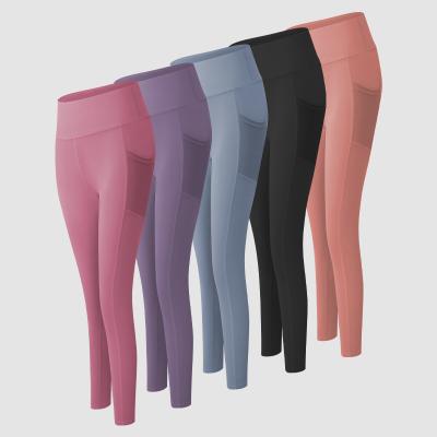 China Breathable Women Gym Gaiters Pants Sports High Waist Lift Up Yoga Pants Deportivo Fitness Legging Pants Woman Sports Tight Running Pants for sale