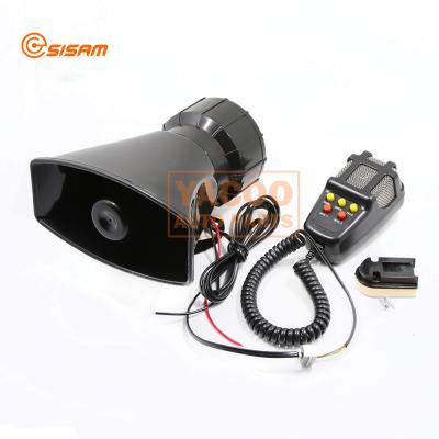 China ABS 12v 5 Tones Waterproof Alarm 115db Car Horn/100W Police Siren Horn With Microphone for sale