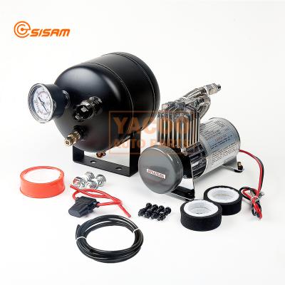 China ABS 12V 140PSI Mini Small Air Tank 0.5 Gallon for Air Suspension Compressor Air Horn with 2L Filter for Truck Boat Train Horns for sale