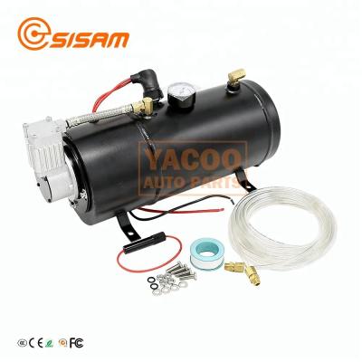 China 3L 150PSI Mini Pressure Air Compressor Tank Kit For Air Horn 12v For Truck Train Bus Car 390*140*180 for sale