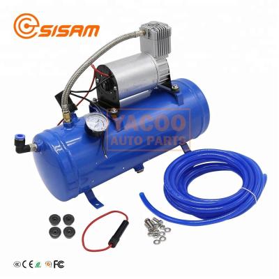 China Sour Iron 150PSI 6L Air Kit 12v 24v Train Horn Kit For Trucks Horn Compressor for sale