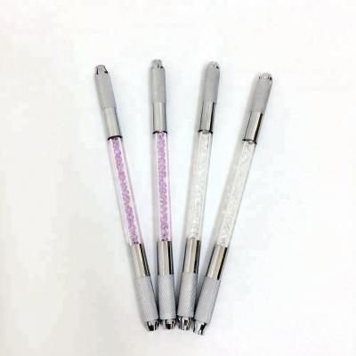 China Berlin Eyebrow Manual Permanent Tattoo Pen Two Heads Crystal Permanent Tattoo Pen for sale