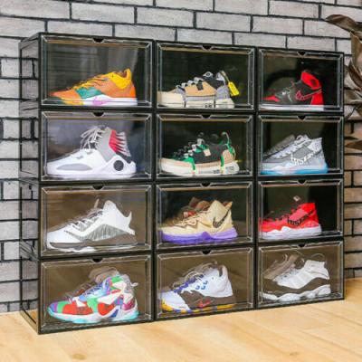 China Viable shipping acrylic storage organizador de zapatos amazon shoe box led shoe box sneaker box for sale