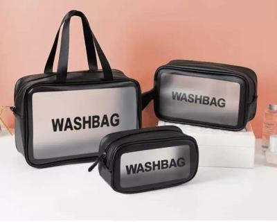 China Transparent Pink Cosmetic Organizer Pouch Travel Zipper Fashion TPU Makeup Storage Bags Clear Makeup Organizer for sale