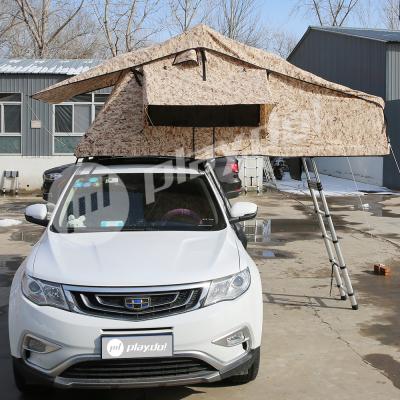 China New style car camping roof top tent soft top camouflage luxury skywindow straight tying type for sale