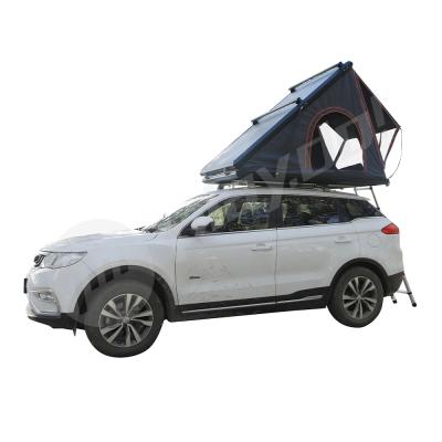 China Playdo Triangular Aluminum Shell Van Roof Tent Box Rack 1-3 Persons Hard Roof Top Tent Straight Bracing Type for sale