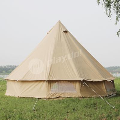 China Straight Tying Type Playdo Cotton Bell Tent Outdoor Glamping Diameter 5m Waterproof Bell Tent 100% Bell Tent for sale