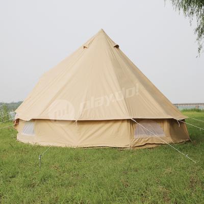 China Teepee 5m Tent Wholesale Canvas Playdo Cotton Bell Tent Luxury Bell Straight Tying Type Yurt Glamping Tent for sale