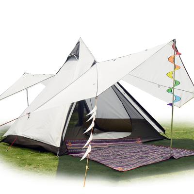 China Outdoor Waterproof Canvas Family Tent Teepee Camping Indian Style Teepee Straight Tying Type Tent For Party for sale