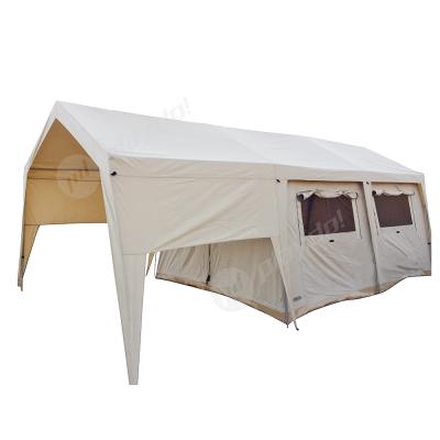 China Camping Tent Waterpoof Large Canvas Pole Tent Outdoor Waterproof Cotton Tent for sale