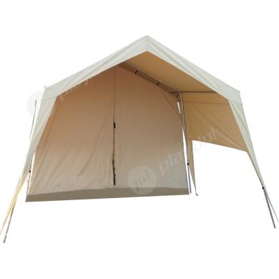 China Custom Khaki Waterpoof 6 Person Large Canvas Dome Camping Tent Canvas Glamping Tent for sale