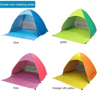 China Straight Tethering Type Folding Portable Automatic Instant Automatic Sun Shelter Pop Up Beach Tent For Beach for sale