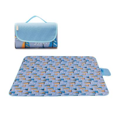 China Straight Tying Type Multiplayer Camping Mat Widen Picnic Mat Plaid Waterproof Beach Foldable Outdoor Blanket for sale