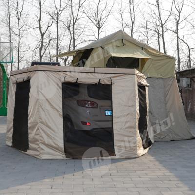 China Straight Bracing Type Car Area Foxwing Tents 270 Degree Tent Rooftop Car Side Tent Bat Wing Tents With House for sale