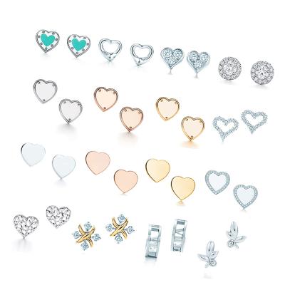 China New CLASSIC wholesale CLASSIC 2021 925 Sterling Silver Heart Tiff Earring 2 for TIF High Quality Jewelry for sale