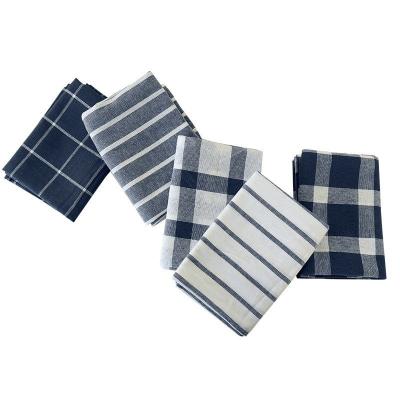 中国 Amazon Cotton Tea Towel Sustainable Hot Sale Kitchen Yarn-Dyed Mediterranean Blue Kitchen Towels Tea Towels Cloth Towels 販売のため