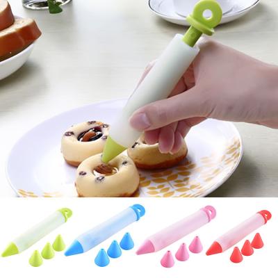 China Viable Sustainable Bestseller Products On USA Amazon Amazon Cheapest Price Food Grade Silicone Portable Chocolate Cake Decorating Pen Icing Pen 4Pcs Set en venta