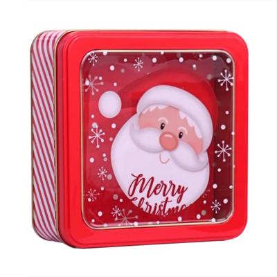 China 2021 Hot Selling Portable Home Office Amazon Tin Box Portable Candy Cookies Snacks Storage Container Christmas Gift for sale