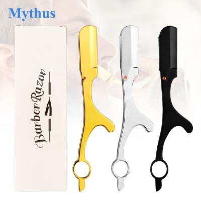 China Professional Barber Straight Razors Single Blade For Men Beauty Eyebrow Razor Shavette Edge Razor Straight Shaving for sale