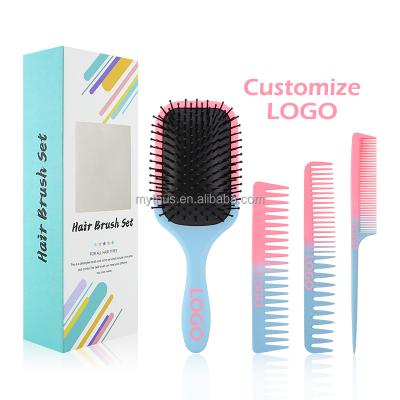 China New Professional Salon Hair Set Brush Scalp Massager Detangle Comb Sweep For Curly Hair Custom Logo for sale