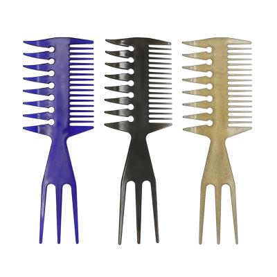 China Hair Styling Retro Hair Dye Salon Double Oil Head Fork Comb Multi Side Function Hairstyle for sale