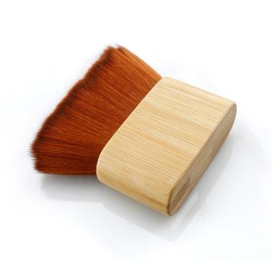 China Shaving Brush Hair Salon Professional Fiber Neck Hairdressing Brush Soft Bamboo Material Face Dust Clean Brush for sale