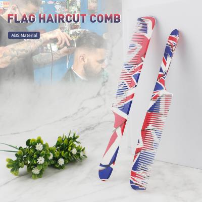 China Durable Water Transfer Printing DIY Model Factory Clipper Comb Barber Cutting Hair Flat Head Comb for sale