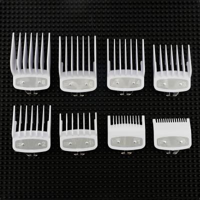 China 8pcs Salon Premium White Universal Guide Clipper Comb Keeps Attachments Clipper Limit Comb Suitable for sale