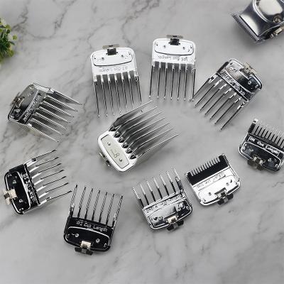 China Universal Clipper Limit Comb 10pcs/set Professional Head Guide Metal Salon Comb Clipper Hair Pushing Accessories for sale