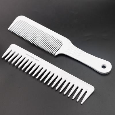 China ABS White Wide Tooth Hairdressing Hairdressing Comb Hairdressing Salon Barber Fine Tooth Fine Teeth Oil Head Comb for sale