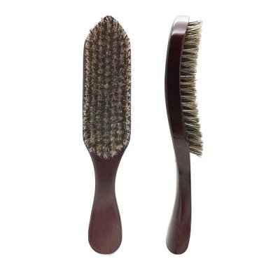 China Smooth Comfortable Wooden Beard Styling Sweep Boar Hair Curved Shape Massage Beard Brush 100% Professional for sale