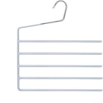 China Modern Metal Multi Layers Loose Panty Hangers PVC Metal Coating Hangers For Pants for sale