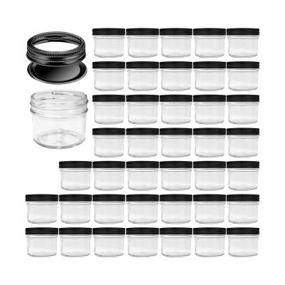 China Non Spill 4 Oz Glass Jars With Lids And Strips Mini Glass Candle Jar Canning Jars for sale