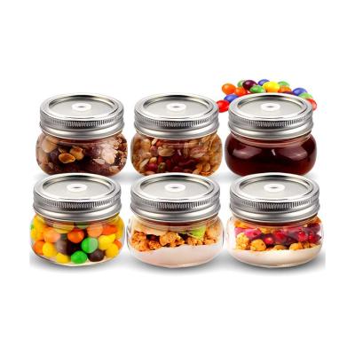 China Non Spill 6 Pack 4 Ounce Canning Jars With Lids Mini Candy Jar Food Storage for sale