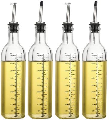 China Food Clear 17 Ounce Olive Oil Decanter Decanter For Kitchen Olive Oil Glass Bottle for sale