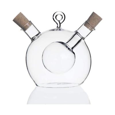 China Multifunctional Food Dressing Dispenser 2 in 1 Kitchen Glass Bottle for sale