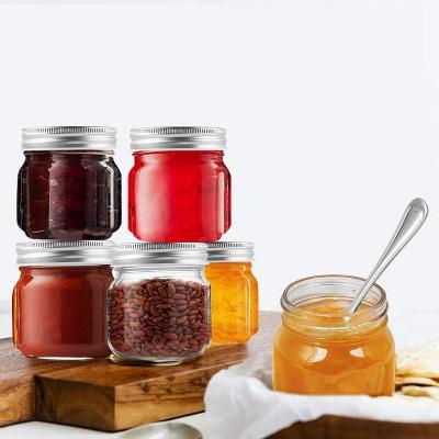 China Non Spill 6 PK 8 Oz Glass Canning Jars With Airtight Metal Lids With Label Paper And A Pen for sale