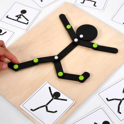 China DIY Educational Assembly Toys Children's Match Sports Wooden Figure Modeling With Wooden Figure Toys for sale