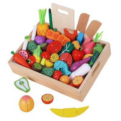 China Hot Selling Wooden Design Kitchen Set Toy Preschool Toy Wooden Fruits and Vegetables for Kids for sale