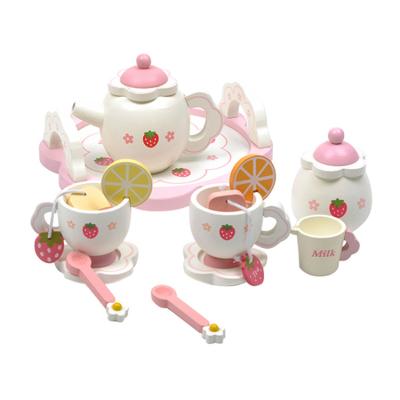 China Professional Wooden Toy Kitchen Set Maker Toy For Kid White Tea Set Toy for sale