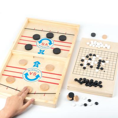 China Pine Maker Straps Direct Wooden Big Size Hockey Game Board Quick Toys For Kids for sale