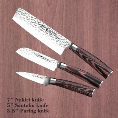 Chine Cerasteel Knife 3 Set 3.5'' Paring , 5'' Santoku , 7'' Nakiri à vendre