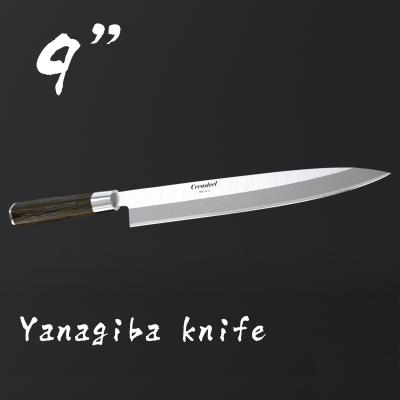 China Cuchillo del sushi de Cerasteel Yanagiba de la manija de madera de haya de 9 pulgadas en venta