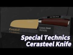 Ceramic Sharp Cerasteel Kitchen Knife HRC62+ Titanium Coating With PP / Wooden Handle