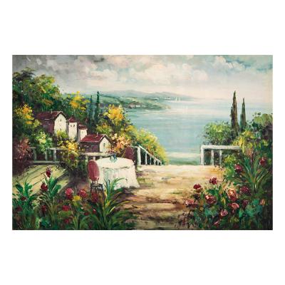 China Custom Art Deco Paintings Wall Arts Canvas Wall Art Abstract Seascape Paintings Afternoon Tea By The Sea for sale