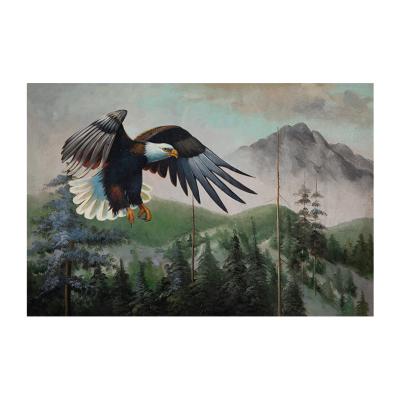 China Custom Painting Realistic Art Soaring Eagles Oil Hand Painting Canvas Wall Art Deco Animal Wall Art Painting for sale