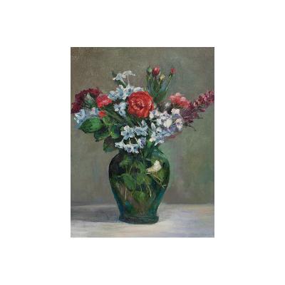 China Art Deco Paintings and Wall Arts Still Life Flower Painting Canvas Painting Custom Modern Wall Art Flowers in a Vase for sale